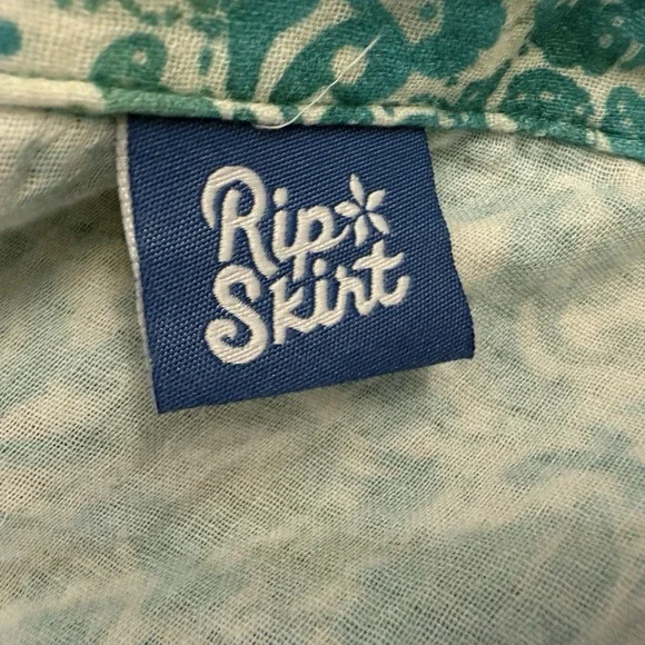 Rip Skirt Hawaii Travel Long Midi Dress Size XL Al Mare Cotton Gauze Roll Sleeve - Picture 7 of 10